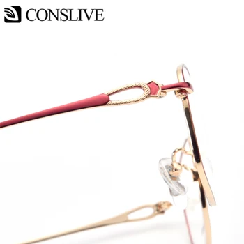 Čistega Titana Multifokalna Očala Okvir za Ženske Rdeča Roza Kratkovidnost Progresivna Očala Optična Očala F66021