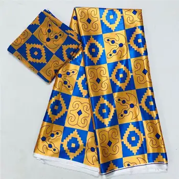 Afriške tkanine Organza svile vosek vroče prodajo afriške vosek natisne svilene tkanine za ženske obleke 6yards ! DF7101
