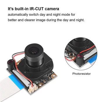 Raspberry Pi 3/2 Modula Kamere z Avtomatskim IR-Cut Night Vision Camera Video Modul Nastavljiv Fokus 5MP OV5647 Senzor, 1080p