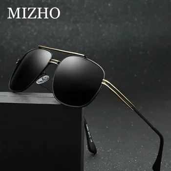 MIZHO Modni Retro Kul blagovne Znamke BLACK Moške Polarizirana sončna Očala Veliko Ogledalo Objektiv Moški Ščit sončna Očala Vožnje Oculos de sol