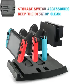 Polnjenje Dock za Nintendo Stikalo za Polnjenje, 2 Nintend Stikalo, 2 Veselje-cons, 2 Pro Krmilniki z 1 USB C Kabel in 1 DC Kabel