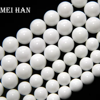 Meihan Brezplačna dostava (32 biseri/68 g/set) naravno je 11,5-12 mm bela agate krog svoboden kroglice za nakit, ogrlico, zaradi česar DIY design