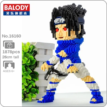 Balody 16160 Anime Naruto Uchiha Sasuke Ninja 3D Model 1878pcs DIY Mini Diamond Bloki, Opeke Stavbe Igrača za Otroke, št Polje