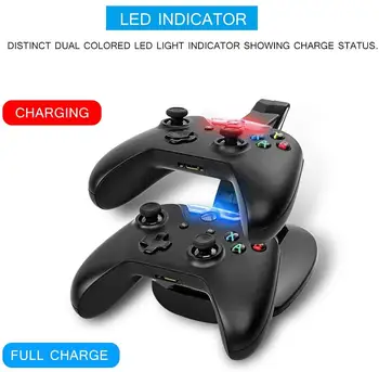 LED USB Dvojno Krmilnik za Igre Polnilnik Dock Postajo za Xbox Eno igre na Srečo