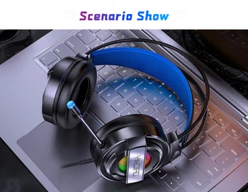 Q3 Profesionalne Gaming Slušalke 7.1 Zvok Skladbe Pisane LED Luči Z Mic Dvojno 3,5 mm Vmesnik v Slušalke Za Gamer Slušalke