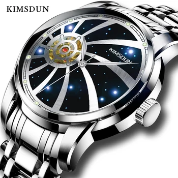KIMSDUN -Moški Gledajo Luksuzne blagovne Znamke, Samodejno Mehanska ura Velike Izbiranje Osebnost Zvezdnato Nebo Nepremočljiva Design Šport ura Moški