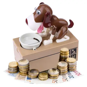 Piggy-Bank-Lačni, Ki Jedo-Dog-Kovanec-Varčevanje Denarja-Polje-Choken-Robotski-Mec