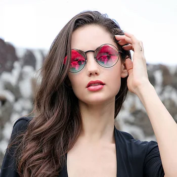 AOZE 2020 modni retro Osebnost okrogla sončna očala womanwear steampunk letnik Gradient sončna očala z UV Ženske ins Priljubljen