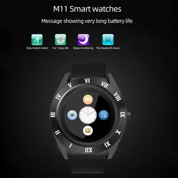 M11 Pametno Gledati Nepremočljiva Zaslon na Dotik Šport Smartwatch Fitnes Kartico SIM Watch Glasba Kamera Zapestnica za Android