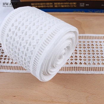 2yards čipke tkanine traku Nov Dvostranski trim črtno Kodo DIY poročno dekoracijo afriške čipke tkanine Mleko Svilene Geometrijske Predalčni