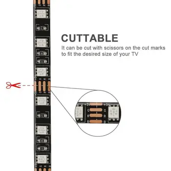 2x50cm 2x100cm RGB LED Trak Svetlobe, 5V 5050 SMD Bar, TV Ozadju Računalnik Razsvetljave, Komplet Led String+ USB 44 Tipke Daljinskega upravljalnika