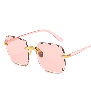 2020 Kvadratnih Rimless sončna Očala Ženske Luksuzne blagovne Znamke Oblikovalec Poletje Rdeča Očala Modna sončna očala Za Moške UV400 Odtenki Oculos