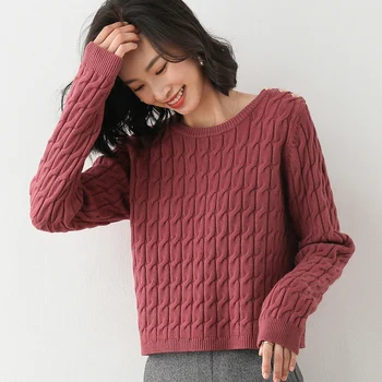 Adishree 2020 ženska pozimi puloverje in jeseni pleteni Puloverji Visoke Kakovosti Toplo Ženski zadebelitev O-vratu