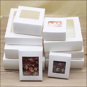 10pcs DIY vintage bela okna papir Gift box cake /božič/Noč Embalaža Za Poroko doma stranka cvet sladkarije embalaža