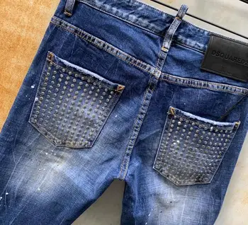Nove ŽENSKE/moški ripped kavbojke DSQ kavbojke motorno kolo, jeans jakna moške hlače Dsq005