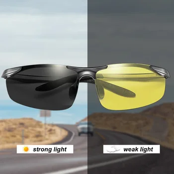 Aluminija, Magnezija Photochromic Polarizirana Sončna Očala Moški Športni Ribolov, Vožnja Očala Za Moške Dan Nočno Vizijo Očala