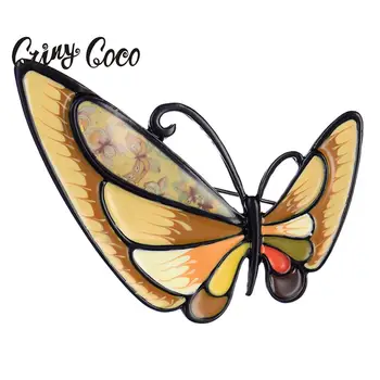 Cring Coco 2019 Pisane Emajl Metulj Broška za Dekleta Obleke Risanka Otroci Zlitine Insektov Broške svate, Dekoracijo