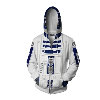 StormTrooper R2-D2 Robot Hoodies Robot Sweatshirts Darth Vader R2-D2 Cosplay Kostum Zadrgo Moški Ženske Vrh