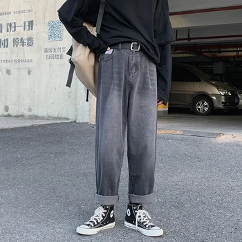 Mens jeans hlače modnih moških 2020 Novi korejski Ulične Priložnostne Oversize Hip Hop Traper Hlače svoboden naravnost jeans hlače