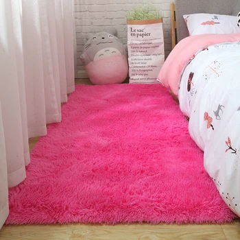 Pink preprogi za dekleta shaggy Otrok tla mehka mat soba dekoracijo najstnik nordijska pravokotnik rdeče puhasto velika velikost odeje