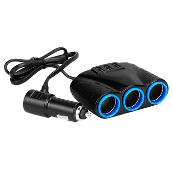 3 Vrata USB 3 Način 3.1 Modra Led Avto Vtičnico Cigaretnega Vžigalnika Splitter Hub Power Adapter 12V-24V Za iPad Pametni DVR GPS