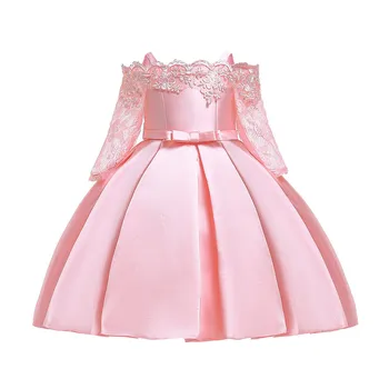 (3Y-9Y) Otrok, ki je natisnjena vezenje obleko obleka princess pettiskirt kostume cvet princesa družico lepoto zamrznjene S4