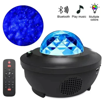 Raznobarvno Staryy Nebo Projektor USB Powered Nočna Lučka za Bluetooth Predvajalnik Glasbe z Daljinskim upravljalnikom Ocean Val Projektor za Otrok
