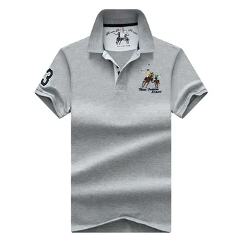 POLO Majica moška Moda River Vezenje Ponija Business Casual Polo Majica za Moške Poletne Kratek Rokav Baseball Majica Velikost M ~ 4XL
