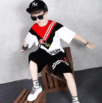Baby Boy Kompleti Oblačil Majica + Hlače 2020 Poletnih otroških Oblačil Fantje Modna Športna Oblačila Obleko Hiphop 5 6 8 10 12 let