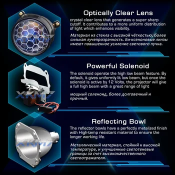 Projektor Smerniki LED Leče Hudič Oči, Bi-xenon Satja Objektiv 2.5 Super WST Za H4 H7 Avto Luči Pribor za Natikanje Iskanje