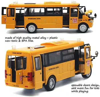Šolski Avtobus Igrača Die Litega Vozil Rumene Velike Zlitine Potegnite Nazaj 9