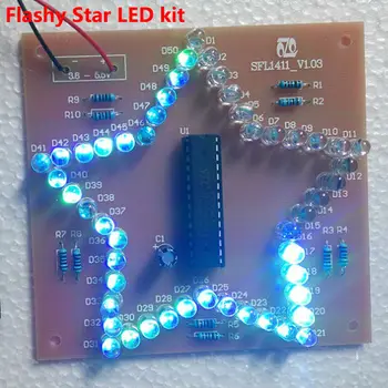 Brezplačna Dostava Pisane Star LED Utripa DIY Učni Komplet z akumulatorjem primeru polje pack imetnika