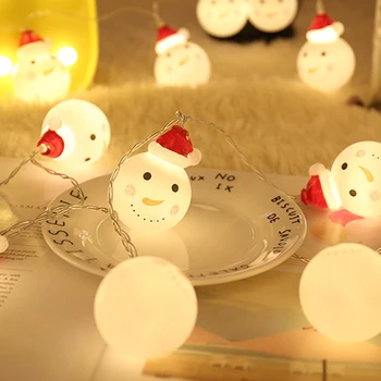 Novi Santa Claus Luč Snežaka Svetlobe Niz Počitnice Vrtno Zabavo Dekoracijo Obesek Baterije Svetlobe