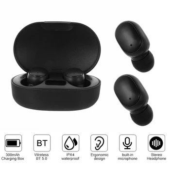 A6L TWS Bluetooth Slušalke BT5.0 LED Zaslon za Redmi Airdots Gumb Nadzor Nepremočljiva šumov Slušalke PK i7s A6S E6S