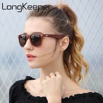 LongKeeper 2019 Poletje Modni Očala Moških sončna Očala gafas de sol Lesa Barvne sončna očala Za Ženske blagovne Znamke Oblikovalec Stekla