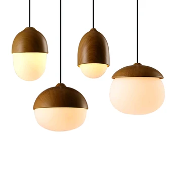 Sodoben Nordijski slog matice obesek žarnice E27 žarnica ustvarjalne imitacija lesa obesek razsvetljave študij dnevni sobi, restavraciji cafe