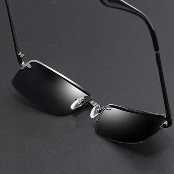 Moški Rimless Pravokotnik Polarizirana sončna Očala z UV Zaščito Sunslasses Moške blagovne Znamke Pogon Očala Človek sončna Očala Moški Spremembe Glass905