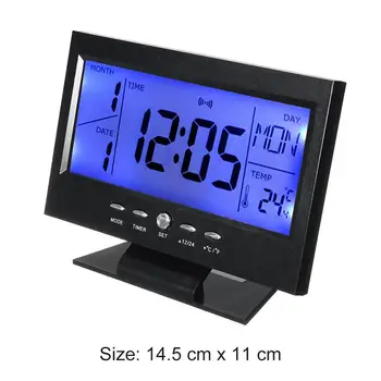 Elektronski LCD Temperatura Vlažnost Meter Zaslon Ura Digitalni Termometer, Higrometer Notranji Dom, Vremenske Postaje Dropshipping