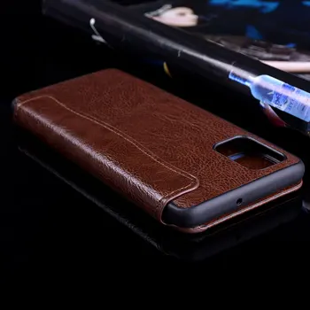 Ohišje za Samsung Galaxy A51 A71 Luksuzni usnjena torbica, ki je s stati Pol paket kritje brez magnetov telefon Coque
