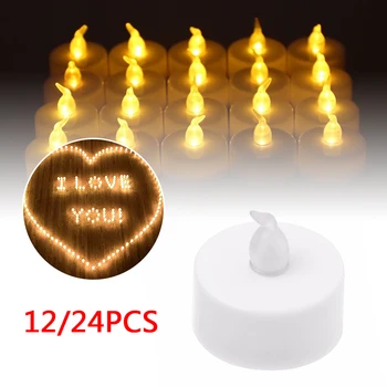 12/24pcs Kit Brezplamensko Sveče Umetni LED Sveča Baterije Večerja ob svečah Rekvizitov, Električnih Luči, Doma Dekor Poroko Dekor