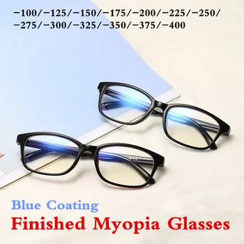 Črno Modra Ultralahkih Očal Okvir Nerd Moških Končal Kratkovidnost Objektiv Anti Modra Kratkovidan Očala -1.0 -1.25-1.5-1.75 -2.0 ~ -4.0