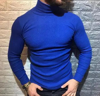 Pozimi Toplo Turtleneck Sweater Moški Modni Telo Pletene Moški Puloverji Priložnostne trendy Moški Slim Fit Puloverju Visoke Kakovosti 2020