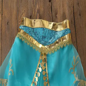 Aladdin Jasmina Tajskem Slogu Baby Dekleta Otrok Oblačilo, Modni Princesa Srajco Telovnik Vrhovi+Bell Dna Hlače Stranka Kostum 3-8Years