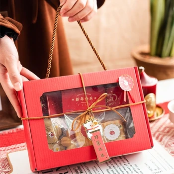 StoBag 5pcs Rdeče 22x15x5cm prinaša dobička Polje Poroko, Rojstni dan Ročno izdelane Sladkarije Torto Pakiranje Dekoracijo