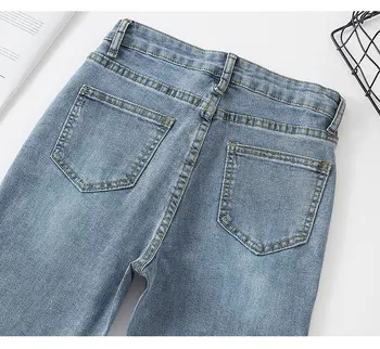 SHIJIA 2020 Nova Ženska Skinny Jeans elastična gary modra visoko pasu priložnostne gleženj-dolžina tanke denim svinčnik sopihanje ženska pon jean jeseni