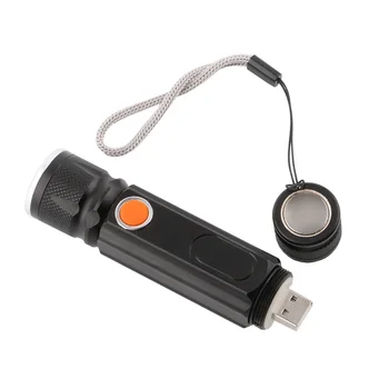 Magnet Kampiranje Lučka Mini USB LED Svetilka XML T6 Baklo Polnilna Svetilka COB Nepremočljiva Zoom 18650 Baterije Bliskavico