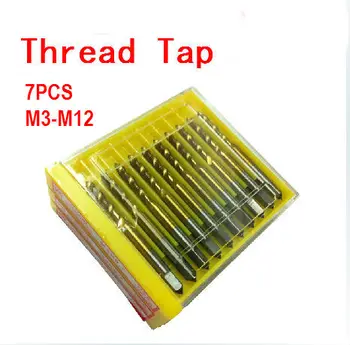 7pcs/naj M3 M4 M5 M6 M8 M10 M12 HSS titanium obložene spirala Pralni tapnite Pralni pipe Brezplačna dostava