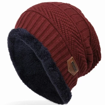 2020 Moda Bonnet Gorros klobuk, kapa Za Moške, Ženske Debele Zimske Beanie Moški Pletene Klobuk Toplo Skullies & Beanies Z Žametno KC014