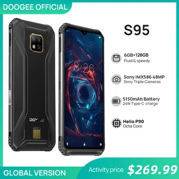 DOOGEE S95 IP68 Modularni Krepak Mobilni Telefon, kar je za 6,3 palčni Zaslon Helio P90 Jedro Octa 6GB 128GB 48MP Trojno Kamera Android 9.0 5150mAh