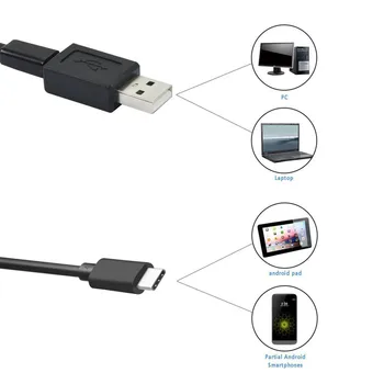 USB Kača-Pregledovalna Kamera IP67 Nepremočljiva USB C Borescope Tip-C Področje uporabe Fotoaparata Samsung Galaxy S9/S8 Google Pixel Nexus 6p